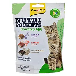 Вітамізовані ласощі GimCat Nutri Pockets для кішок Кантрі мікс 150 г (G-419183/419275)
