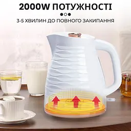 Електрочайник Sokany SK-1047 дисковий 1,7л, білий Sokany SK1047 - мініатюра 5