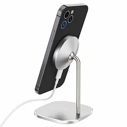 Бездротовий ЗП HOCO CW32 Happiness magnetic desktop wireless charger Magsafe для серії iPhone 12 - мініатюра 5