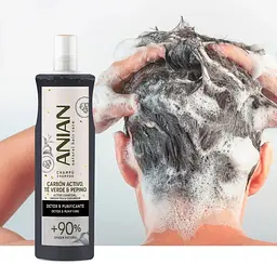 Шампунь Anian Active Charcoal, Green Tea & Cucumber для жирного волосся 400 мл - мініатюра 4