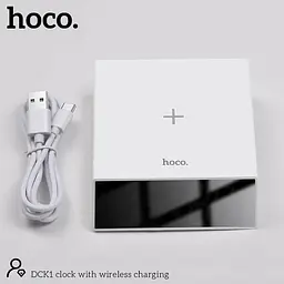 Годинник настільний з бездротовою зарядкою HOCO DCK1 Qi Charger 10 W - мініатюра 2