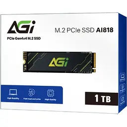 SSD 1Tb AGI AI818 M.2 2280 PCIe Gen 4x4 NVMe 1.4 QLC, Retail (AGI1T0G43AI818-CB)
