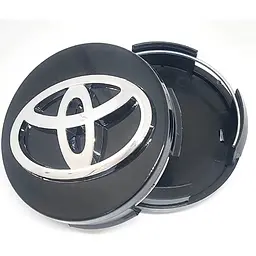 Ковпачки на литі диски Toyota 62 х 58 мм Чорні 1 шт (42603-12730 42603-12750)