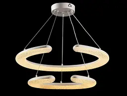 Люстра стельова LED Splendid Ray L110/600+400/2, 2 лампи, білий, регульована висота 30-130 см - мініатюра 3