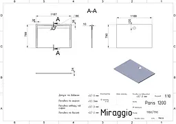 Душовий піддон Miraggio Paris 1200 mirastone gray 0000998 Сірий - мініатюра 5