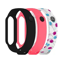 Комплект силіконових ремінців для фітнес браслетів Xiaomi Mi Band 5/6/7, Silicone, rm candy, зі зручною застібкою, на фітнес трекер та смарт годинник, ArmorStandart (ARM77049)