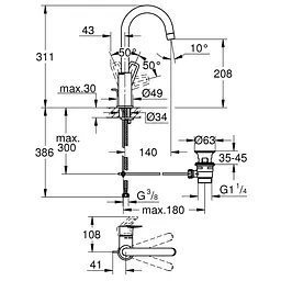 Змішувач для раковини Grohe BauLoop New L-Size 23762001, Хром - мініатюра 2