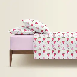Двоспальна постільна білизна з простирадлом на резинці HAPPY WATERMELON CS1 COSAS (4822052413098) - мініатюра 2