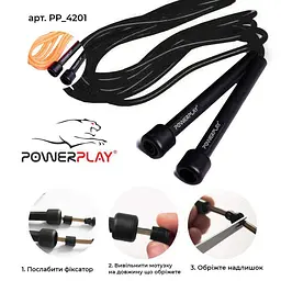 Скакалка Power Play 4201 2.8 м, чорний - мініатюра 5