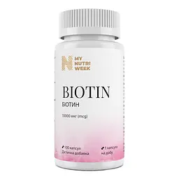 Біотин, Biotin, 10000 мкг, 100 капсул My Nutri Week vit0003345