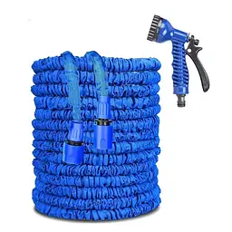 Шланг для поливу садовий Workpro Magic Hose 45м, Шланг-Xhose, що розтягується, для саду та городу з розпилювачем (синій / зелений ) - мініатюра 4