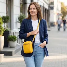 Модна сумка для жінок із м'якої натуральної шкіри Vintage 22342 жовта - мініатюра 2