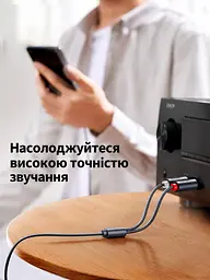 Аудиокабель-переходник UGREEN AV102 Длина 1 м RCA-тюльпаны Гнездо 3,5 мм на 2 штекера RCA Передача стереозвука на аудиовход RCA Для подключения нужны источник со стереовыходом 3,5 мм и отдельный AUX-кабель со штекерами 3,5 мм на обоих концах Многоуровневое экранирование Позолоченные разъёмы Серый (10588) - миниатюра 7