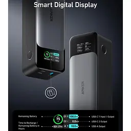 Універсальна мобільна батарея Anker PowerCore 737 GaNPrime 24000 mAh 140W Black (A1289011) - мініатюра 7