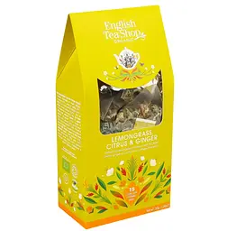 Чай трав'яний English Tea Shop лемонгр-імбир-цитрус органічний 15х2 г