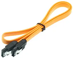 Кабель SATA 3.0 7pin, F/F, 0.5 м, із защіпками, жовтий - мініатюра 2