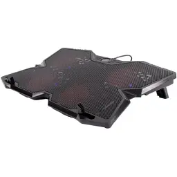 Підставка для ноутбука до 17" ColorWay Game Pro S4, Black, 4x8 см вентилятори, регулювання нахилу, синє LED підсвічування, 2xUSB, 433х376х40 мм, 970 г (CW-CGPS4)