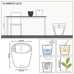 Вазон Lechuza Classico Color LS 35 пісочно-коричневий (14282) - мініатюра 6