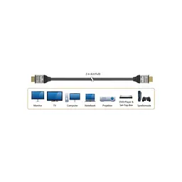 Кабель мультимедійний HDMI M to HDMI M 2.0m V2.1 8K 60Hz HDR10 HLG 48Gbp J5create (JDC53-N) - мініатюра 7