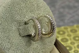 Сережки Xuping Jewelry кільця з камінням відкривачка 1.8 см сріблясті - мініатюра 2