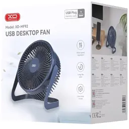 Вентилятор XO Air/fan accum XO 5 Вт MF92 blue (MF92.blue) - мініатюра 2
