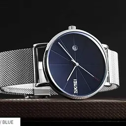 Оригінальний чоловічий годинник Skmei 9183 Tiger Silver blue - мініатюра 3
