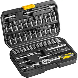 Набір ключів та головок торцевих TOPEX 1/4" Cr-V 46 шт 38D640