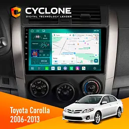Штатна магнітола Toyota Corolla 2006-2013 Cyclone C9-013 4x64 DSP 4G Cyclone (НФ-00007474)