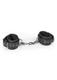 Наручники EasyToys Black Leather Handcuffs (чорний) - мініатюра 2