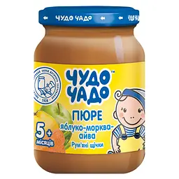 Упаковка пюре Чудо-Чадо Яблуко-морква-айва з цукром і вітаміном С 1.02 кг (170 г х 6 шт.) - мініатюра 2
