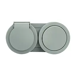 Розетка Ovivo Electric xOne з заземленням та кришкою + вимикач 1-й сіра - мініатюра 2
