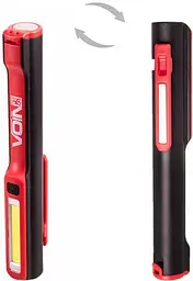 Ліхтар Перенесення VOIN 3W-COB+3W XPE / АКБ1200 mAh Магнит Акумулятор Вбудований (USB Зарядка) - мініатюра 3