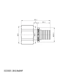 Перехідник з ВР Koer Ka.A08F-20 - 20(2.8mm) x 3/4"F KR4864 - мініатюра 3