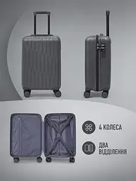 Дорожня валіза на коліщатках 40×30×20 см для ручної поклажі з телескопічною ручкою та кодовим замком, графіт (49676347) - мініатюра 6