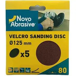 Коло абразивне NovoAbrasive без отворів 5шт P80 самозачепне 125мм