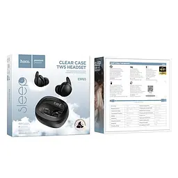 Навушники Hoco EW65 Shadow true wireless sleep BT headset, BT5.3, 30mAh, 500mAh, 4h, black - мініатюра 3