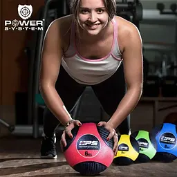 М'яч для фітнесу Power System Medicine Ball PS-4138, 8 кг чорно-синій (10532) - мініатюра 3
