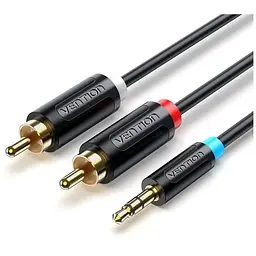 Кабель мультимедійний 3.5mm M to 2xRCA M 2.0m black Vention (BCLBH)