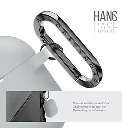 Силіконовий чохол для навушників Apple AirPods Pro, Hang Case, блакитний, ультратонкий захисний кейс товщиною 2 мм, захист від подряпин, пилу та ударів, компактний, з карабіном для кріплення, ArmorStandart (ARM56060) - мініатюра 4