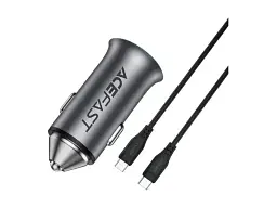 Автомобільний зарядний пристрій Acefast B16 Fast Charge Car Charger 95 W Type-C to Type-C cable Black (6974316285304) - мініатюра 3