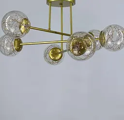Стельова LED люстра на 6 плафонів в золотистому корпусі Line.F K 26/6 GD - мініатюра 2