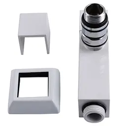Набір кран напівоборотний кутовий з американкою Solomon Lux 1/2″ Cube White 8888 (2шт.) 000021914 - мініатюра 3