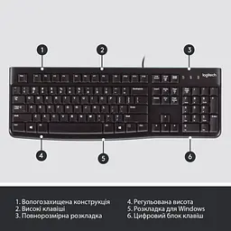 Клавіатура Logitech K120 Ukr (920-002643) - мініатюра 6