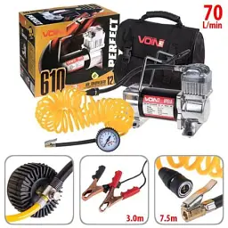 Автомобільний компресор Voin VP-610 150psi/23Amp/70л (VP-610) - мініатюра 5