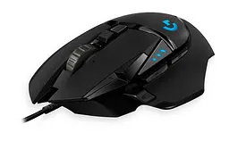 Миша комп'ютерна дротова ігрова Logitech G502 HERO з підсвічуванням / 11 програмованих кнопок / DPI 25600 / Чорний (910-005474)
