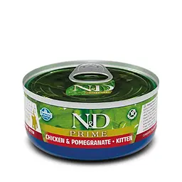 Вологий корм Farmina N&D Grain Free Prime Chicken Kitten для котят, беззерновий, з куркою та гранатом, 70 г