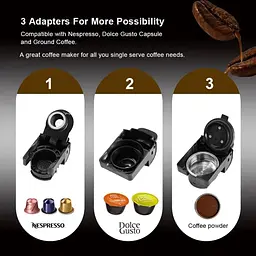 Кавоварка 3-in-1 BioloMix BK-513 Espresso Coffee Machine Сіра - мініатюра 6