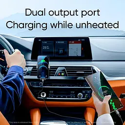 Адаптер автомобільний JOYROOM Mini dual-port ring-pull fast car charger C-A45 1USB і 1Type-c 5A20W - мініатюра 4