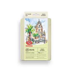 Набір олівців акварельних 99IDEAS "Aqua Expert" 12 кольорів, Outdoor Set, металева коробка, 99AE-12OUT