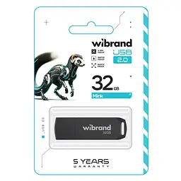 USB-флешнакопичувач Wibrand 32GB Mink чорний USB 2.0 (WI2.0/MI32P4B) - мініатюра 2